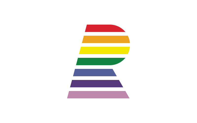 letter r rainbow logo template original
