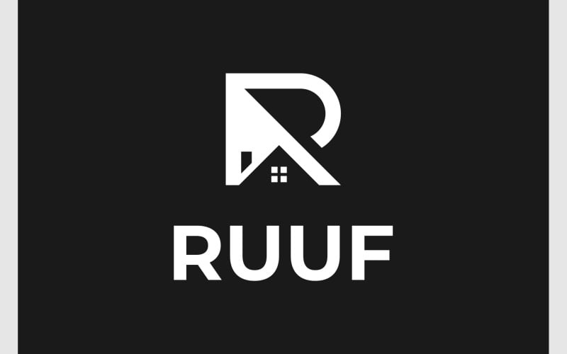 letter r roof house home logo original