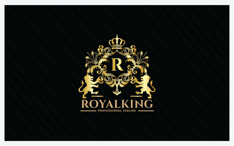 letter r royal king logo template original