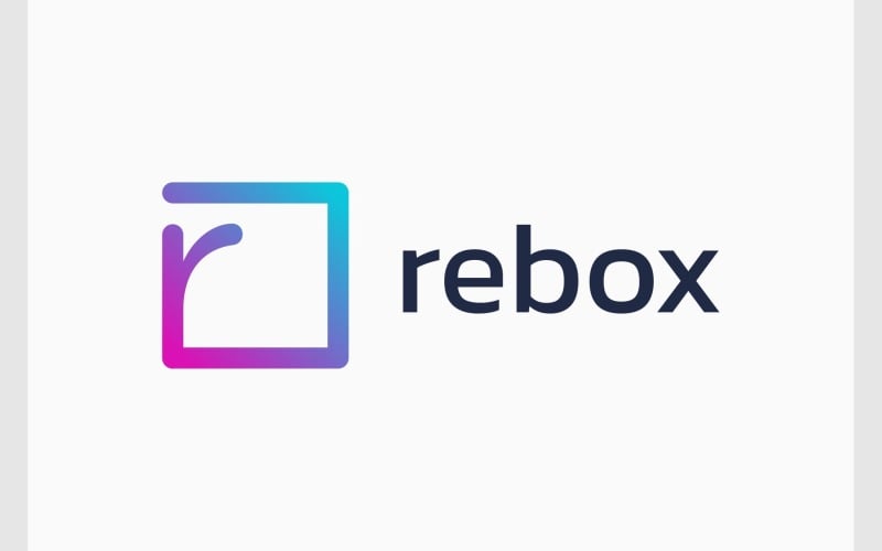 letter r square simple logo original