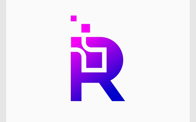 letter r tech data digital logo original