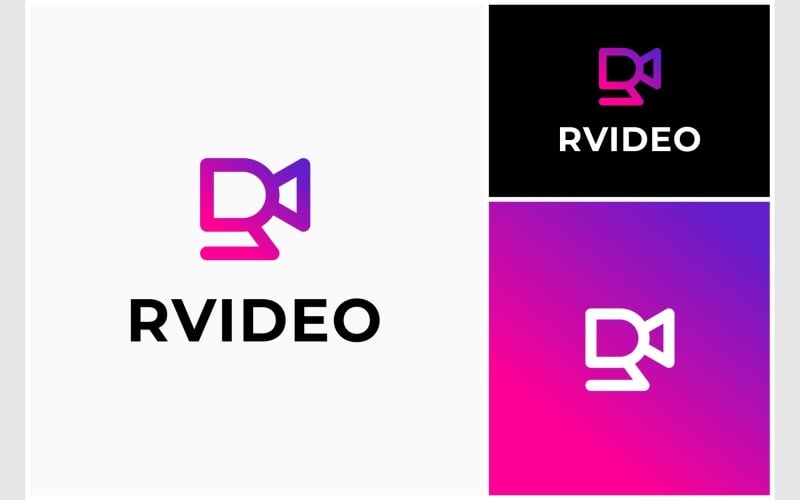 letter r video camera logo original