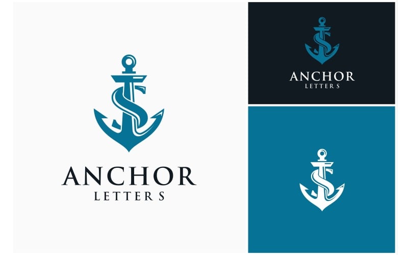 letter s anchor sailor nautical logo original
