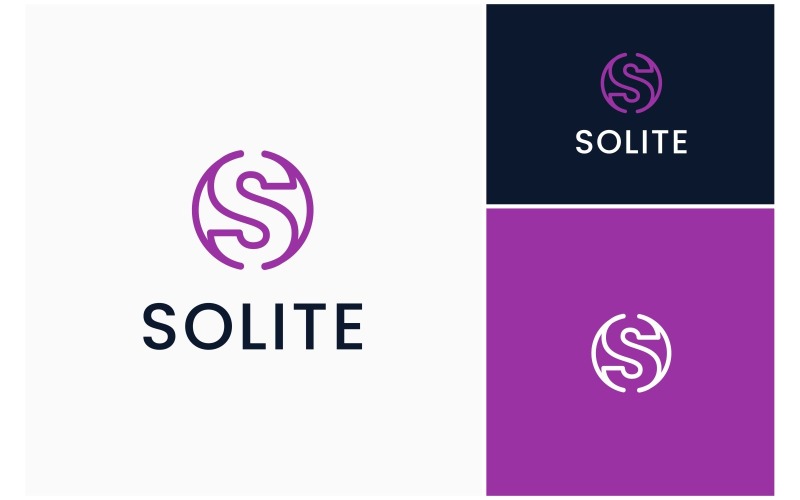 letter s circle line art logo original