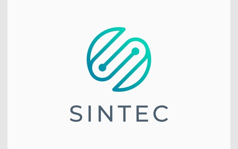 letter s circle technology logo original