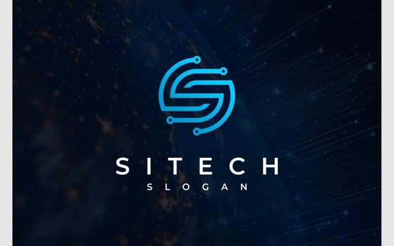 letter s circuit technology logo original