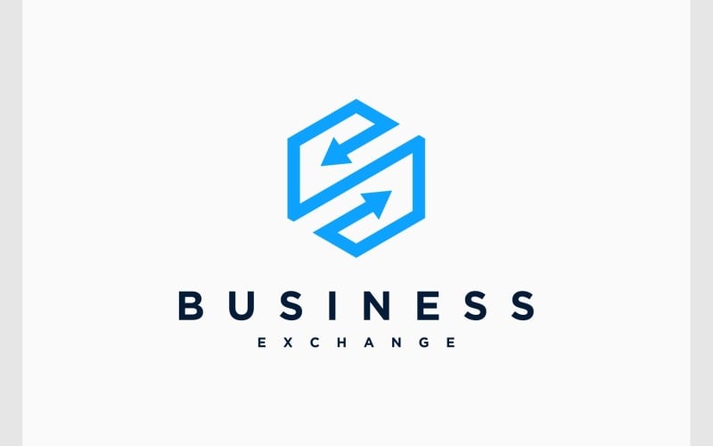 letter s exchange arrow hexagon logo original