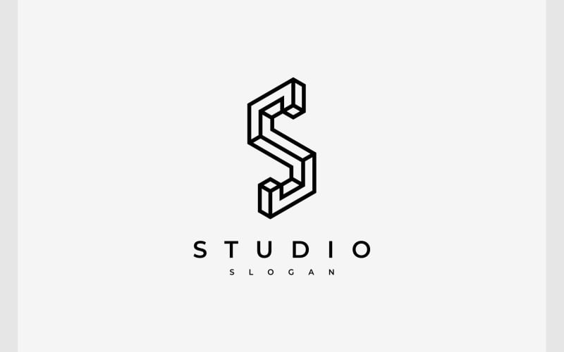 letter s geometry architecture logo original