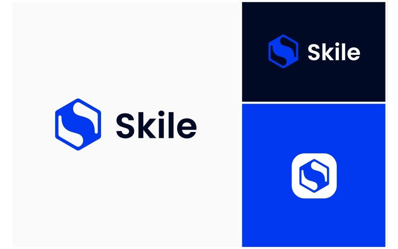 letter s hexagon cube logo original