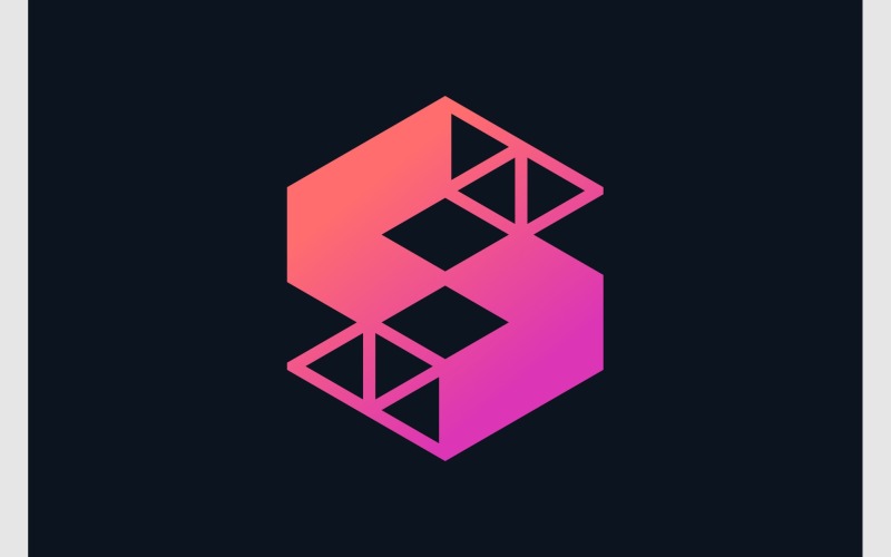 letter s hexagon structure logo original