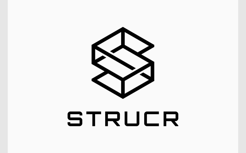 letter s hexagon wireframe logo original