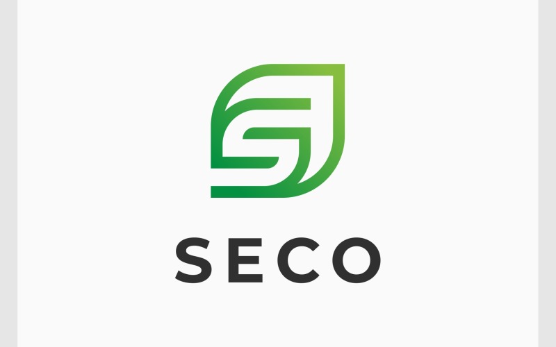 letter s leaf green fresh logo original
