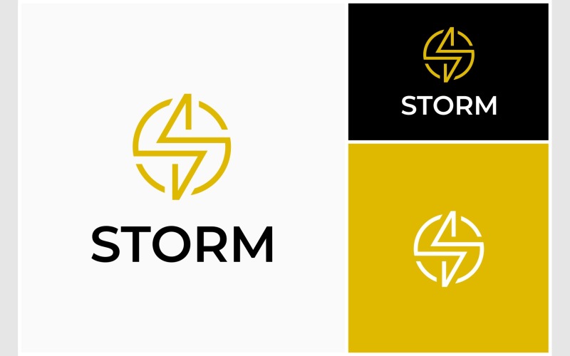 letter s lightning circle logo original