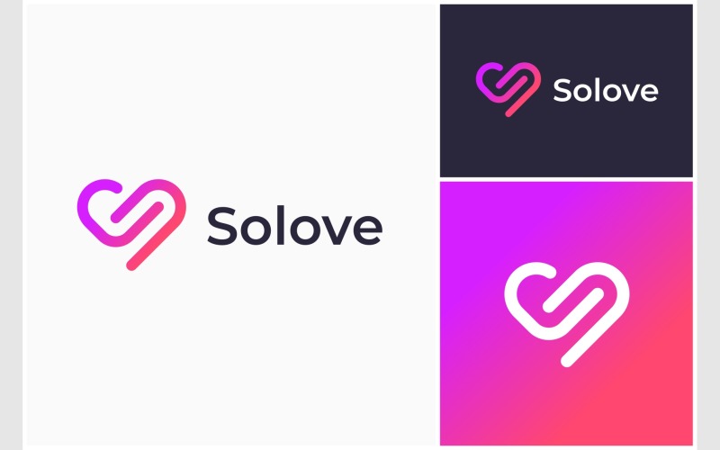 letter s love modern logo original