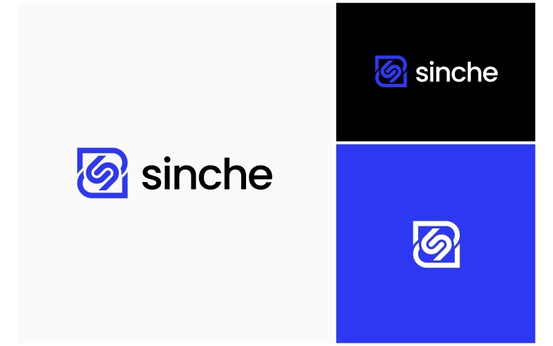 letter s simple modern geometric logo original