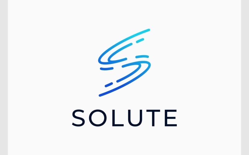 letter s solution technology modern logo original