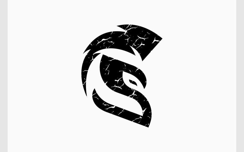 letter s spartan helmet warrior logo original