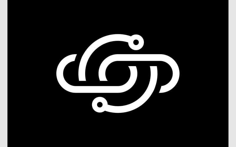 letter s tech orbit space logo original