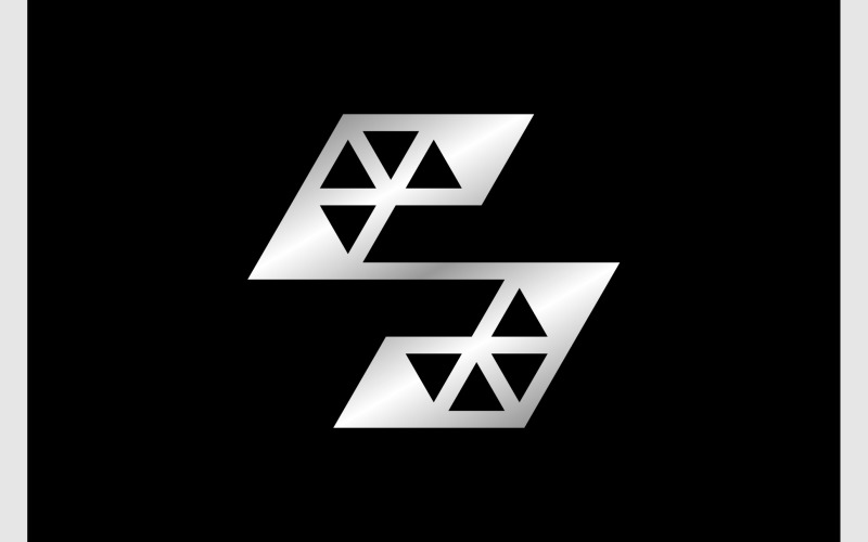 letter s wireframe steel silver logo original