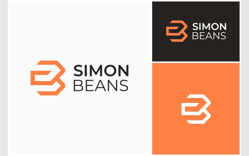 letter sb bs geometric logo original