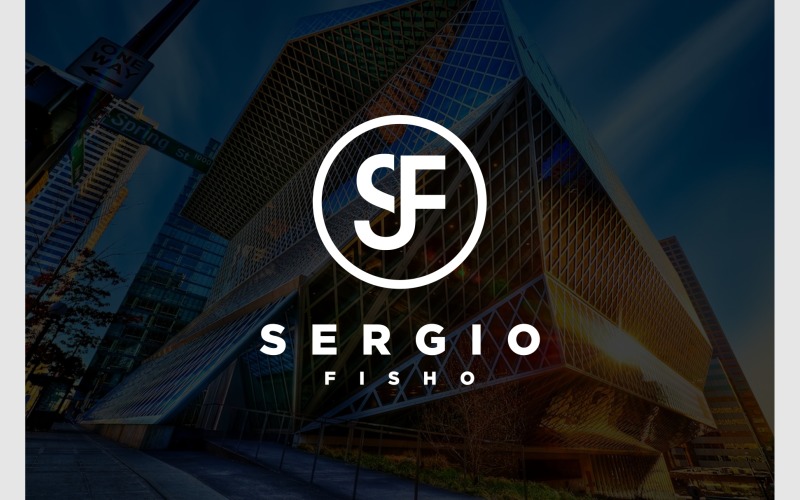 letter sf simple monogram logo original