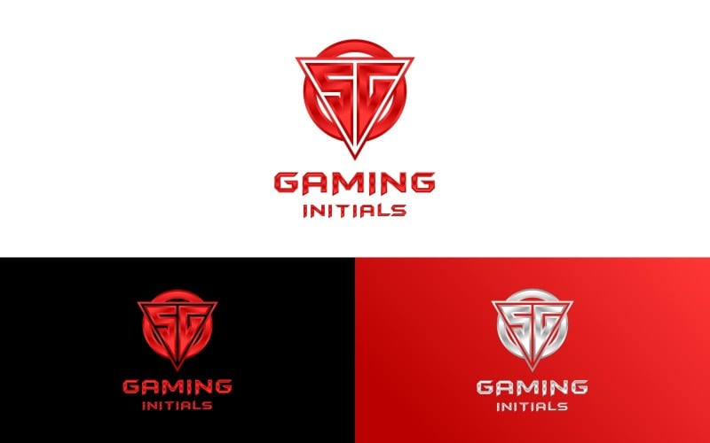 letter sg triangle gaming logo original