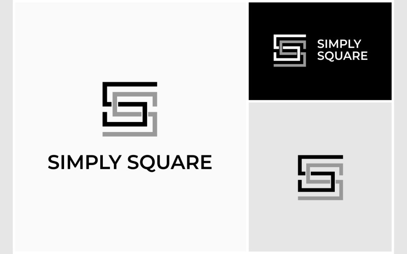 letter ss initial square logo original