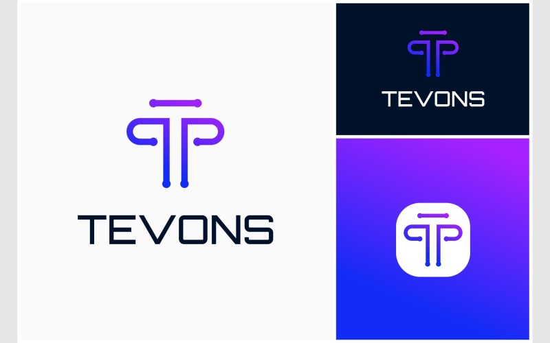 letter t circuit technology digital modern logo original