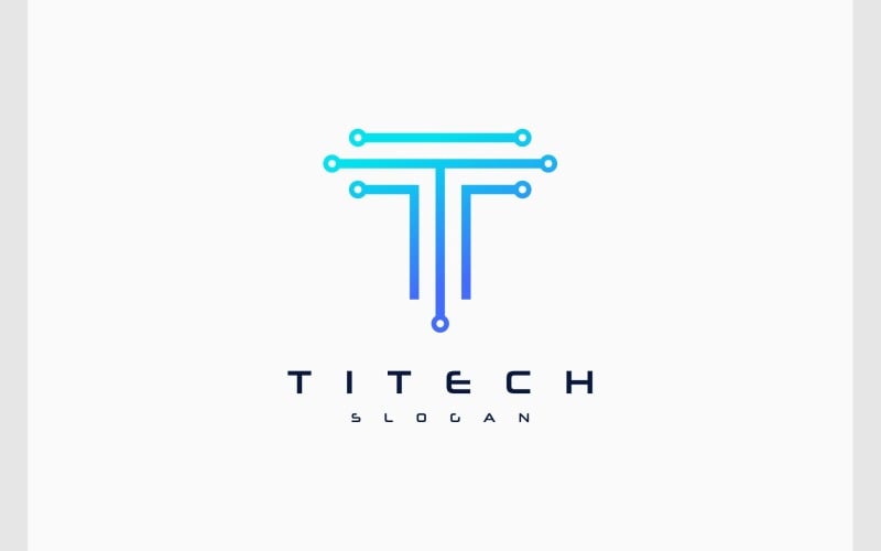 letter t circuit technology logo original
