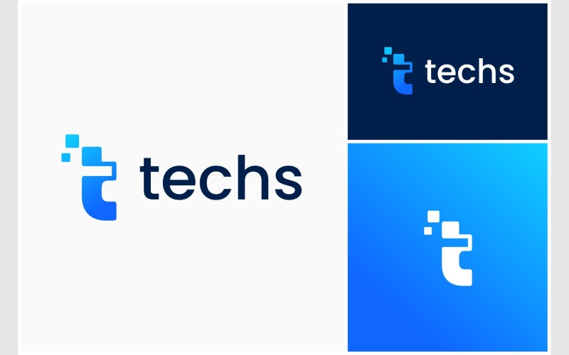 letter t data digital tech logo original