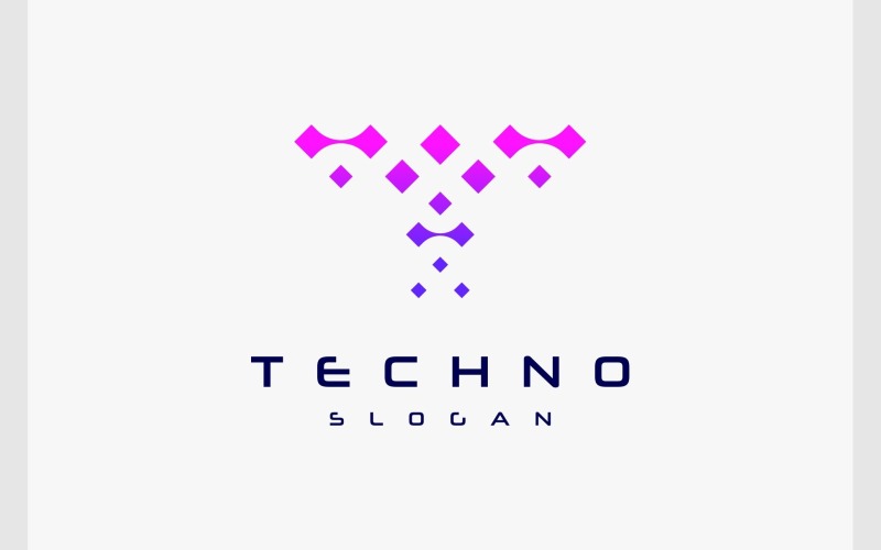 letter t digital technology logo original