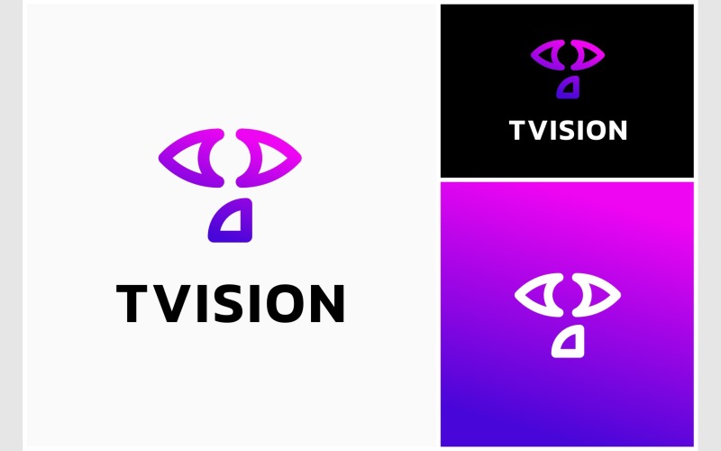 letter t eye vision look logo original