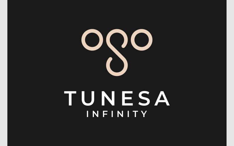 letter t infinity minimalist logo original