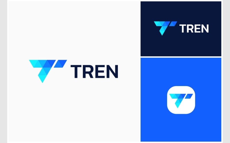 letter t initial modern geometric logo original