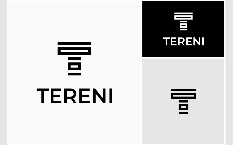 letter t initials stripe line logo original
