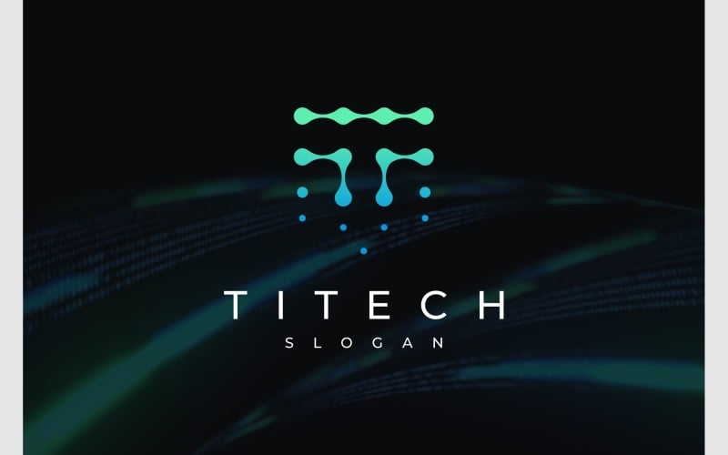 letter t molecule technology logo original