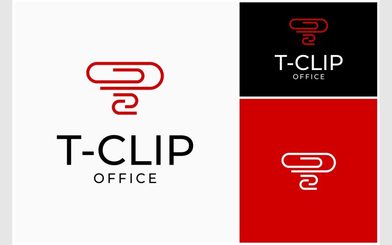 letter t paper clip note logo original