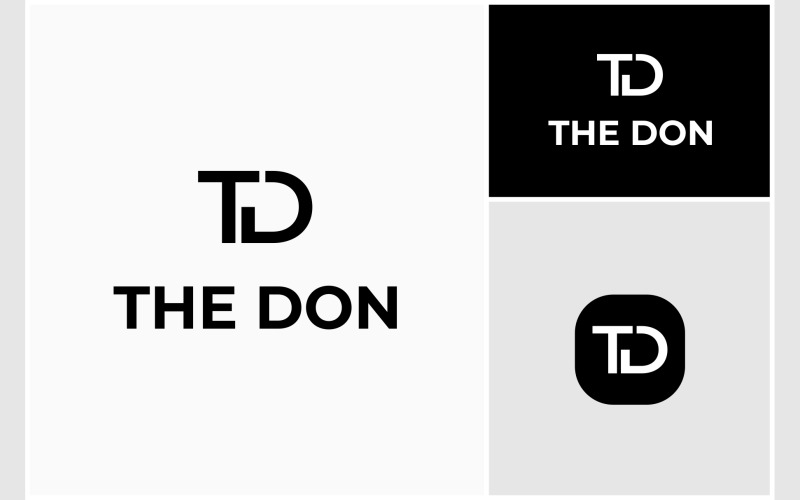 letter td dt initials simple logo original