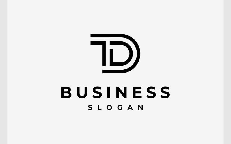 letter td dt initials simple minimalist monogram logo original