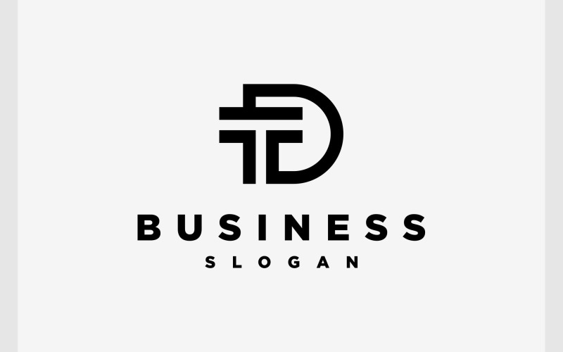 letter td dt initials simple monogram logo original
