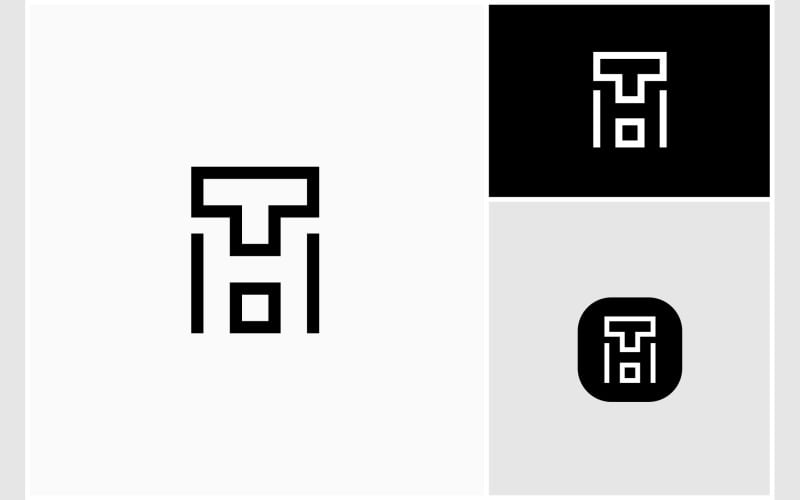letter th ht initials simple logo original