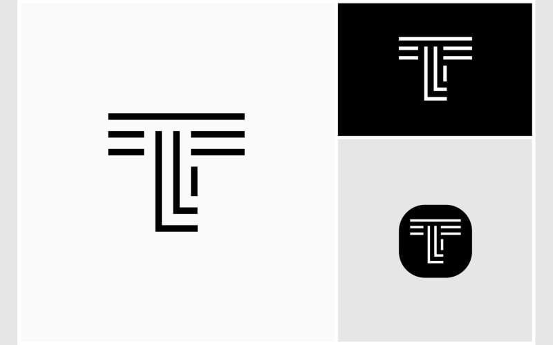 letter tl lt initials line art logo original