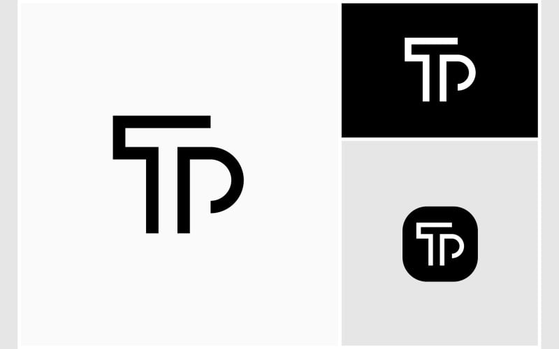 letter tp initials simple logo original