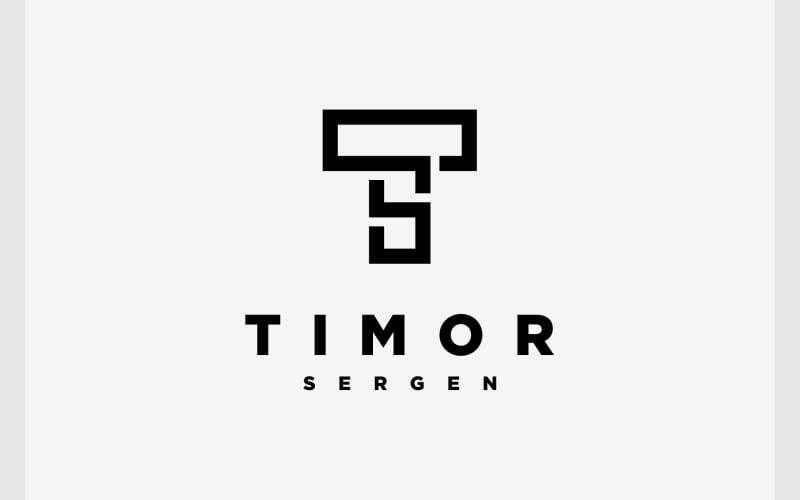 letter ts st simple monogram logo original