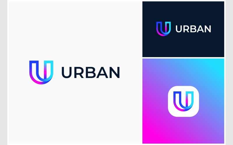letter u colorful modern logo original