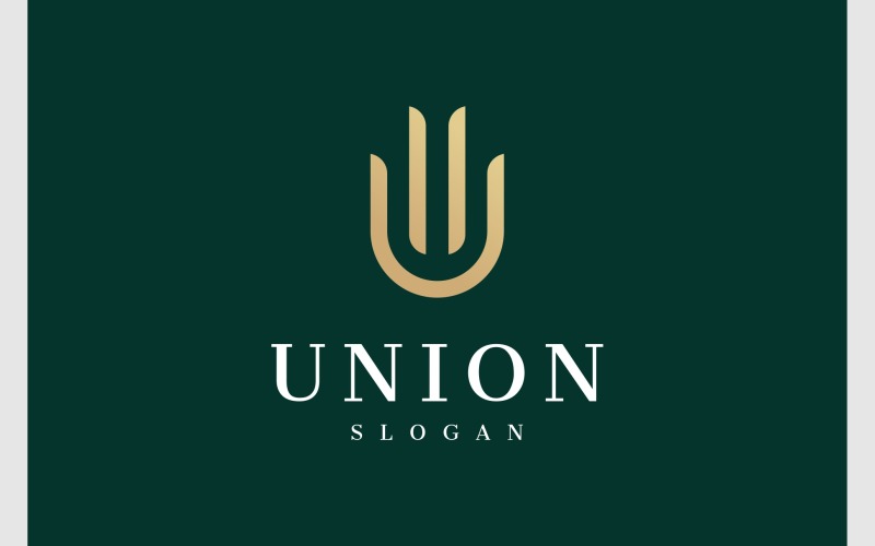 letter u gold elegant monogram logo original