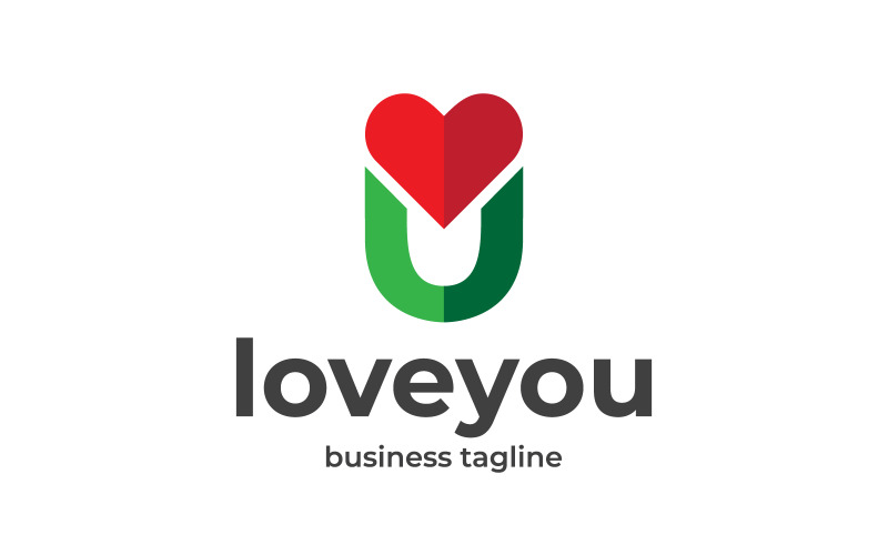 letter u love you logo design original