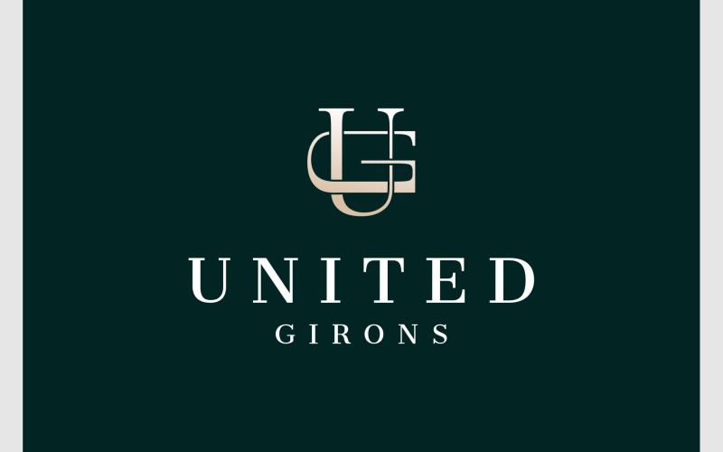 letter ug gu initials luxury logo original