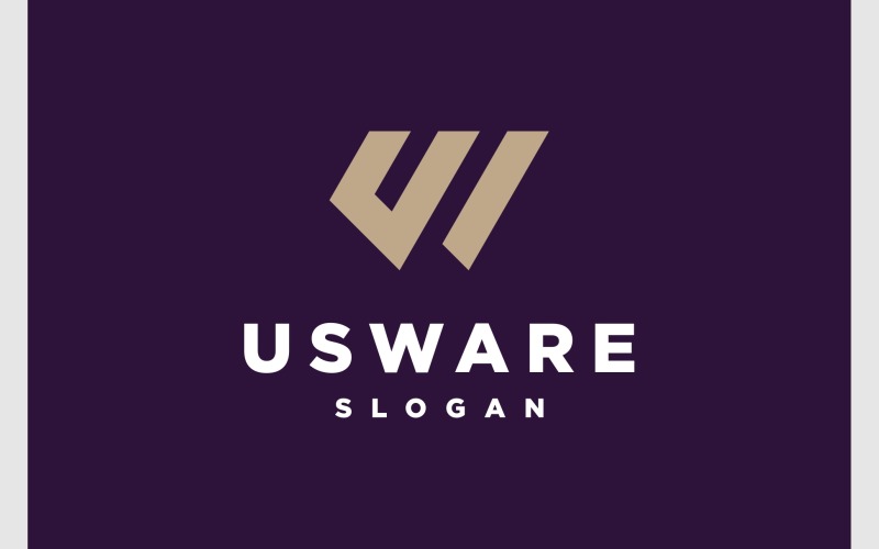 letter uw wu simple monogram logo original