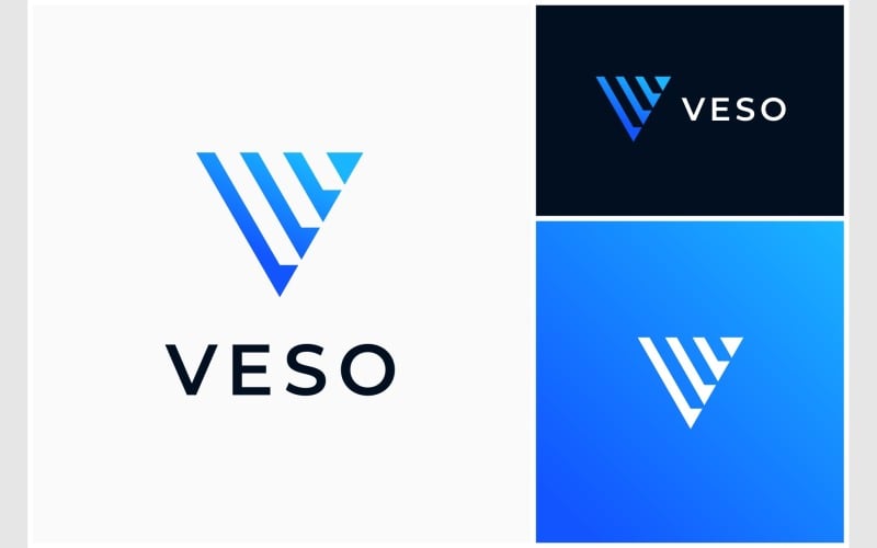 letter v abstract geometric modern logo original